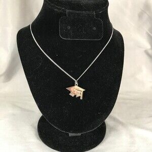 Silver Tone Graduation Cap 2022 Necklace